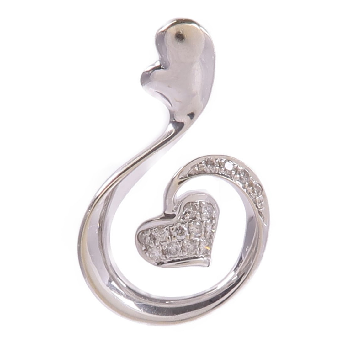 18K White Gold Diamond Pendant Top 0.080ct (1 of 6)