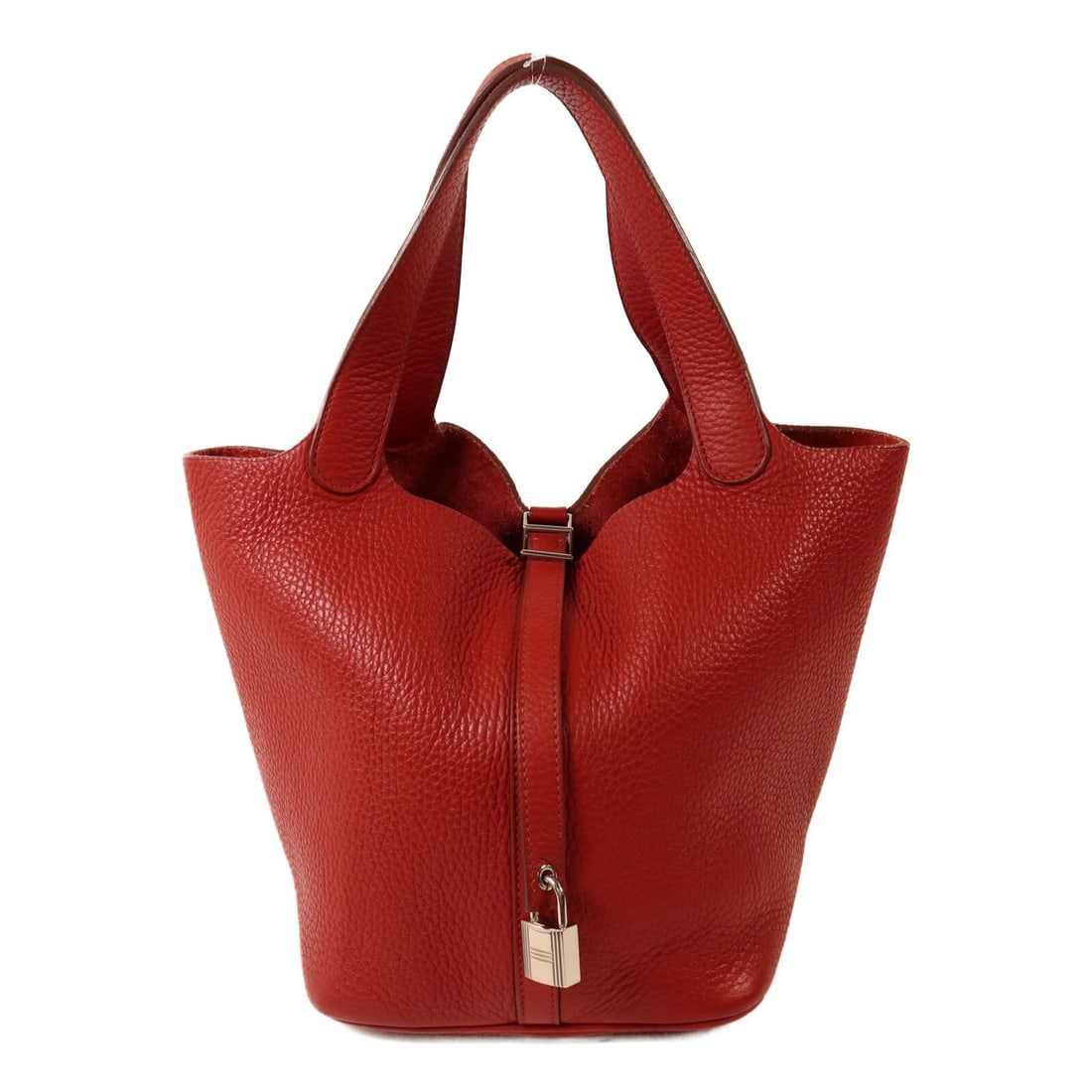 Hermes Picotin MM bucket handbag Taurillon Clemence Rouge Garance PHW (1 of 15)