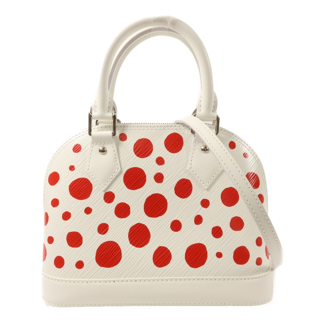 Louis Vuitton Alma BB M21712 white Epi calfskin 2 way bag: Louis Vuitton Alma BB M21712 white Epi calfskin 2 way bag Louis Vuitton Alma BB 2-way shoulder bag in white Epi and calfskin leather. This women's bag features a structured silhouette, top handles, an
