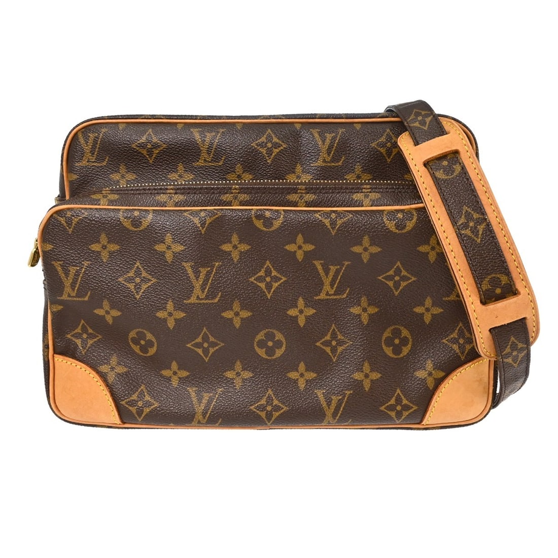 Louis Vuitton Nile Monogram Canvas Crossbody Bag M45244: Louis Vuitton Nile Monogram Canvas Crossbody Bag M45244 Louis Vuitton Nile crossbody shoulder bag in Monogram canvas and leather, made in France. It features a buckle closure, brown exterior and linin