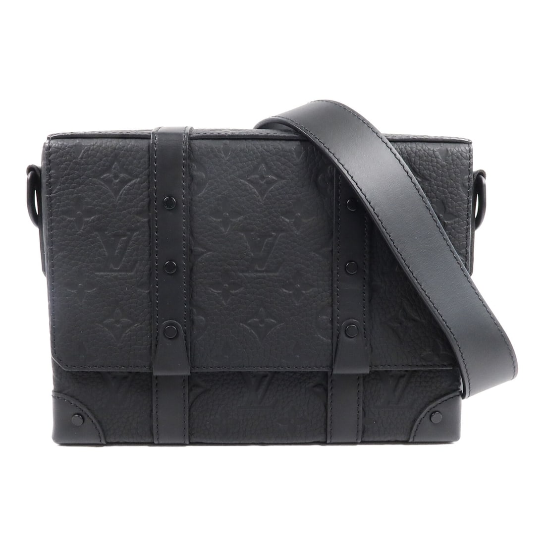Louis Vuitton M57726 Trunk Messenger Shoulder Bag Black Monogram Taurillon (1 of 14)