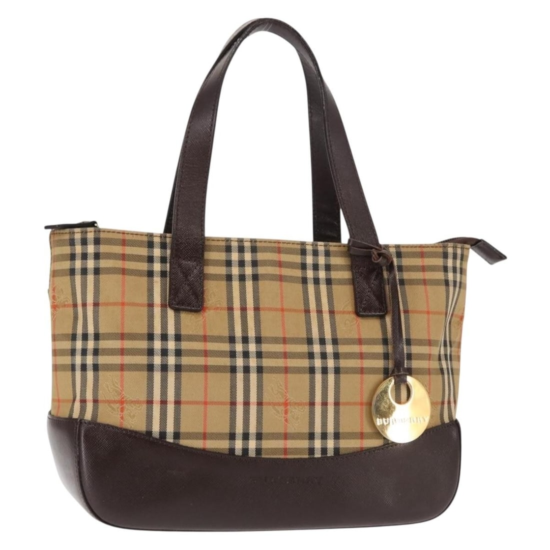 Beige Canvas Tote Bag with Leather by Burberry Nova Check (1 of 18)