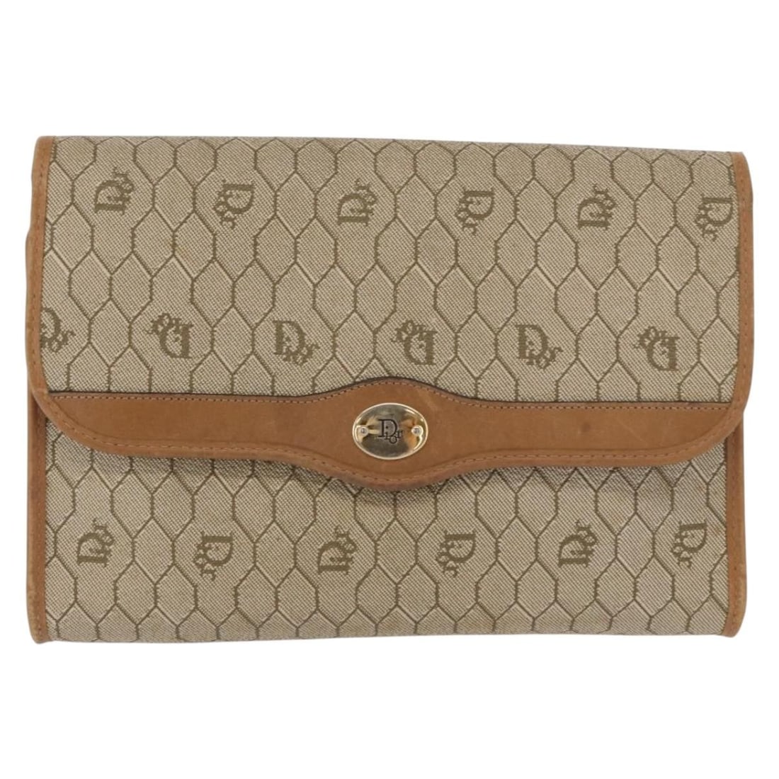 Christian Dior Vintage Honeycomb Chain Canvas Shoulder Bag Beige: Christian Dior Vintage Honeycomb Chain Canvas Shoulder Bag Beige Vintage Christian Dior Honeycomb chain bag in beige canvas, made in France. The bag is described as worn with light wear and marks thro