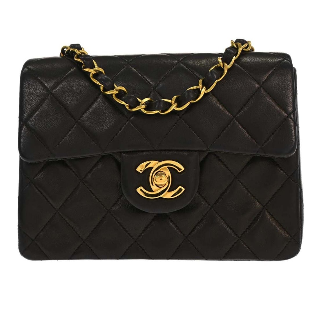CHANEL Classic Flap Mini Square Shoulder Bag Black Lambskin (1 of 18)