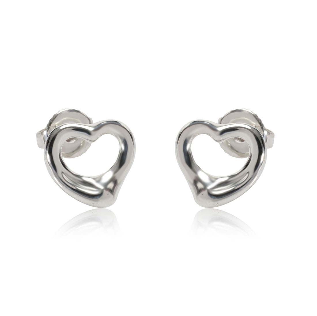 Tiffany Co Elsa Peretti Open Heart Sterling Silver Stud Earrings: Tiffany Co Elsa Peretti Open Heart Sterling Silver Stud Earrings Pre-owned Tiffany & Co. Elsa Peretti Open Heart earrings in sterling silver. This unisex pair comes from the Elsa Peretti Open Heart co