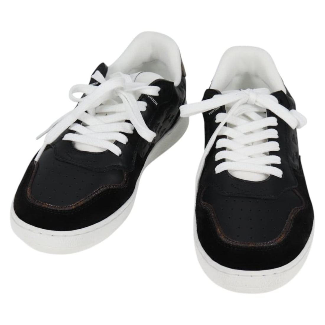 Louis Vuitton 1ACUJ7 black monogram canvas women's sneakers with box (1 of 14)