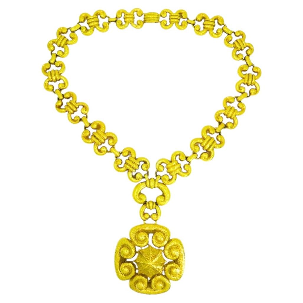 David Webb 18k Yellow Gold Sautoir Necklace with Detachable Pendant Brooch (1 of 14)