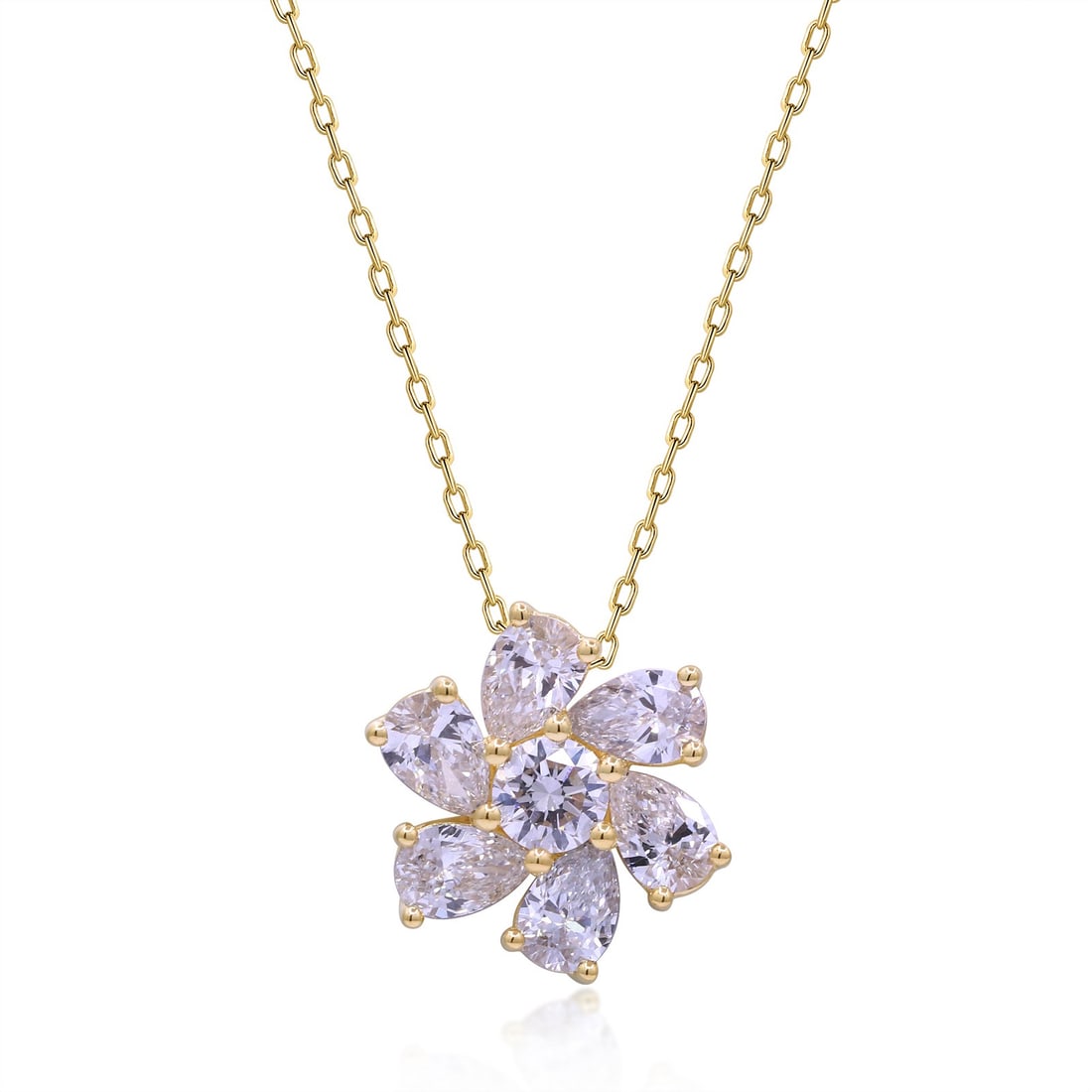 14K Yellow Gold Women's Lab Grown Diamond Pendant 1.43 ctw: 14K Yellow Gold Women's Lab Grown Diamond Pendant 1.43 ctw Pre-owned women's pendant featuring lab-grown diamonds set in 14K yellow gold. This unbranded pendant has a mixed-shape design and is paired 