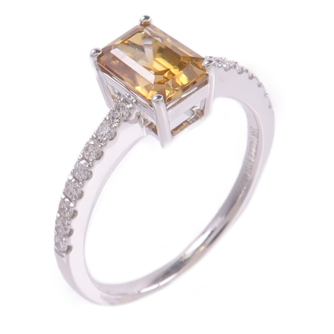 18K White Gold Zircon Diamond Ring US 6 (1 of 8)