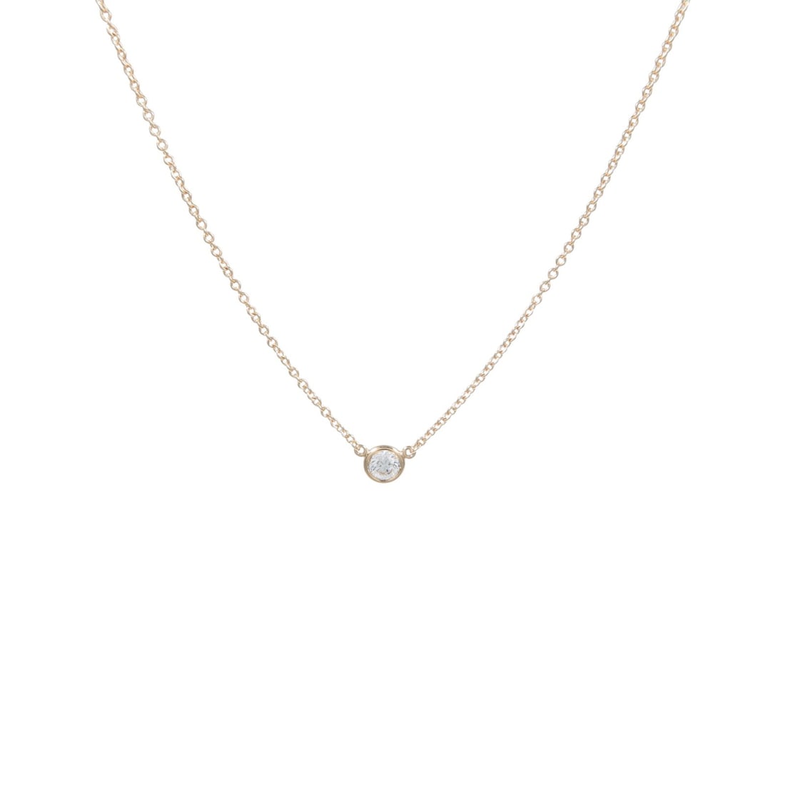 Tiffany Co Diamonds by the Yard 18K Rose Gold Diamond Necklace: Tiffany Co Diamonds by the Yard 18K Rose Gold Diamond Necklace Tiffany & Co. Diamonds by the Yard necklace in 18K rose gold with a diamond accent. This women's necklace includes a storage box, guarant