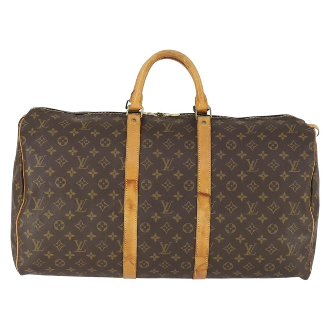 Louis Vuitton Keepall Monogram Canvas Travel Duffel: Louis Vuitton Keepall Monogram Canvas Travel Duffel This Louis Vuitton Keepall Bag features the iconic Monogram Canvas in a classic brown color. Designed for unisex use, the bag is crafted in France a