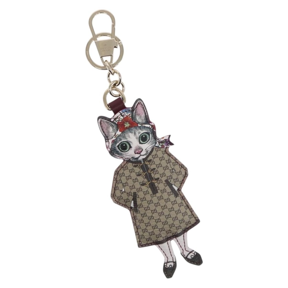 Gucci Yuko Higuchi Cat Japan Exclusive GG Supreme Beige PVC Charm: Gucci Yuko Higuchi Cat Japan Exclusive GG Supreme Beige PVC Charm This is a Gucci GG Supreme Japan limited edition charm featuring artwork by Yuko Higuchi. The cat-themed bag charm is crafted from bei