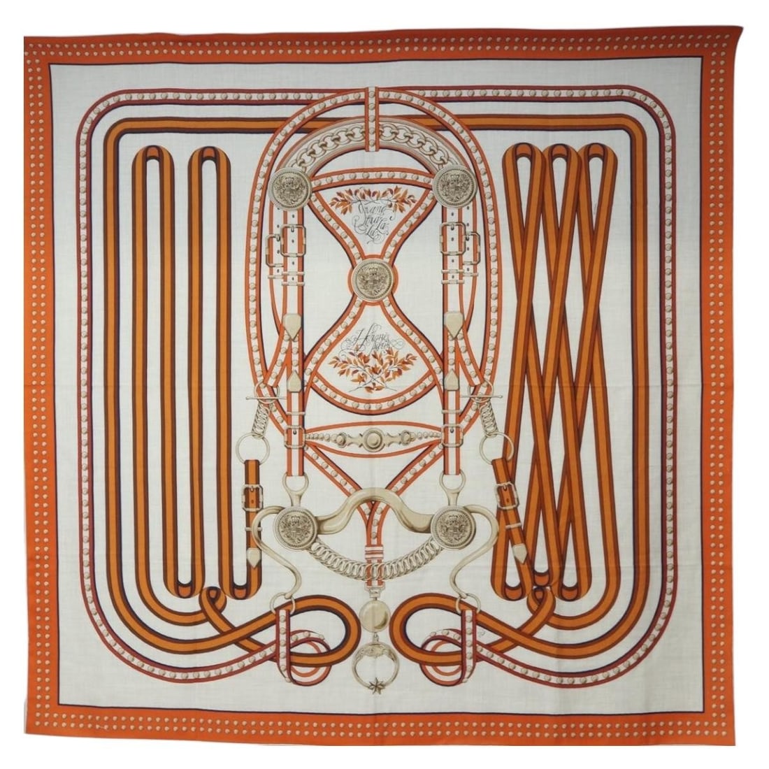 HERMES Grand Tralala Carre 140 Cashmere Scarf Beige: HERMES Grand Tralala Carre 140 Cashmere Scarf Beige Authentic Hermes Carre 140 "Grand Tralala" scarf in beige cashmere. This women's scarf is made in France and comes only with the item shown, without