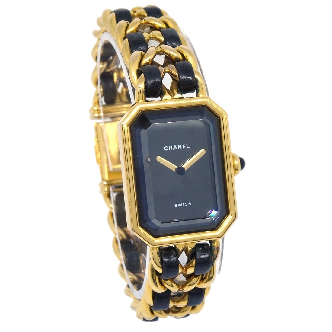 CHANEL Premiere Women's Quartz Wristwatch Gold Plated Black Gold 20 mm: CHANEL Premiere Women's Quartz Wristwatch Gold Plated Black Gold 20 mm Women's CHANEL Premiere wristwatch with a quartz movement and analog display. It features a black gold case and dial, a black gol
