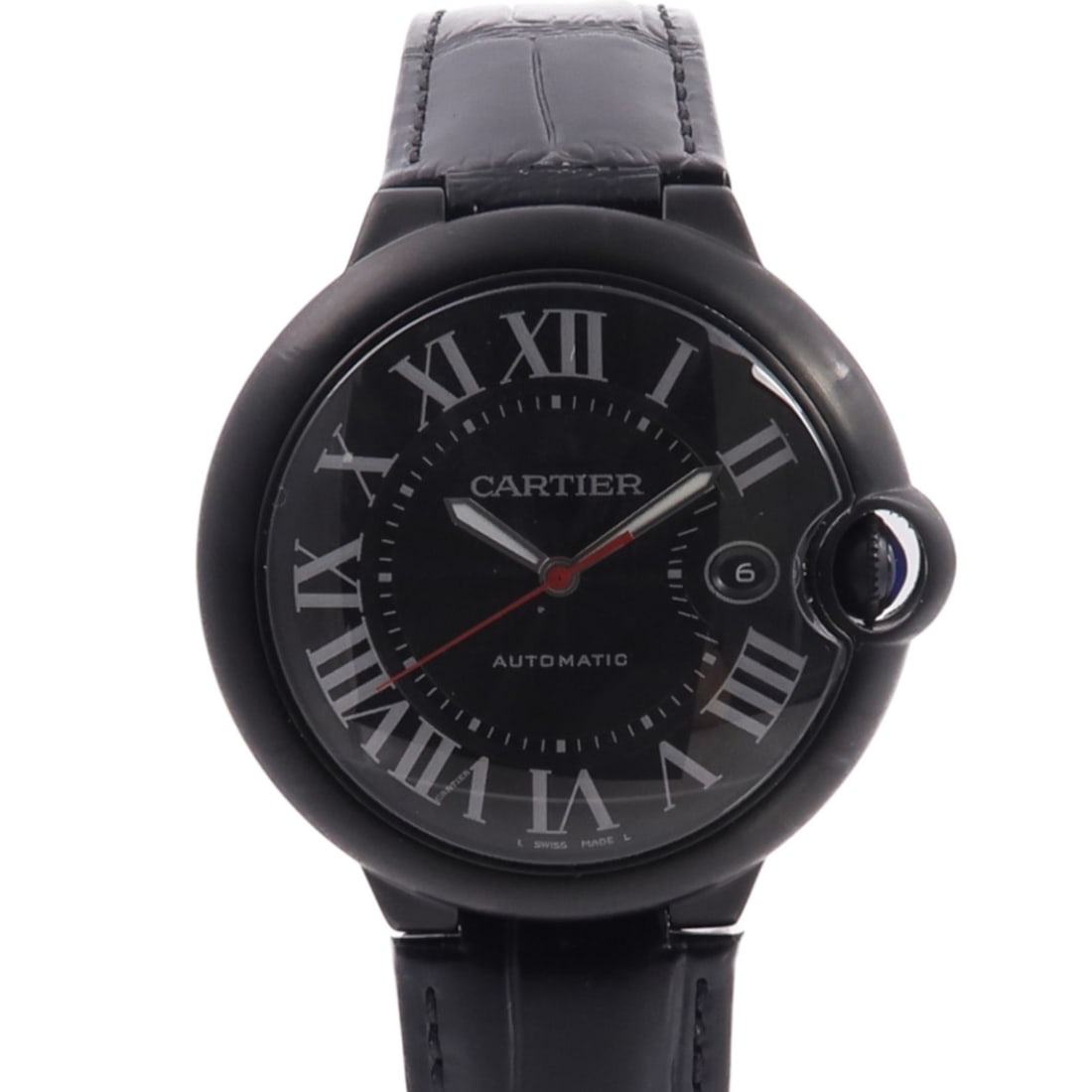 Cartier WSBB0015 Ballon Bleu mens automatic wristwatch black steel: Cartier WSBB0015 Ballon Bleu mens automatic wristwatch black steel Cartier Ballon Bleu WSBB0015 automatic wristwatch for men with a black dial and date display. The watch is crafted in stainless steel
