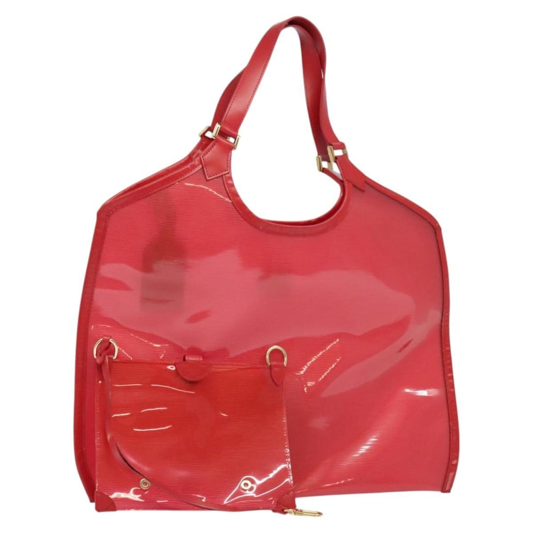 Louis Vuitton M92152 Epi Plage Via vinyl handbag red Grenadine: Louis Vuitton M92152 Epi Plage Via vinyl handbag red Grenadine Louis Vuitton Epi Plage Via handbag in red grenadine vinyl with name tag and pouch included. Made in Spain, this women's handbag shows re