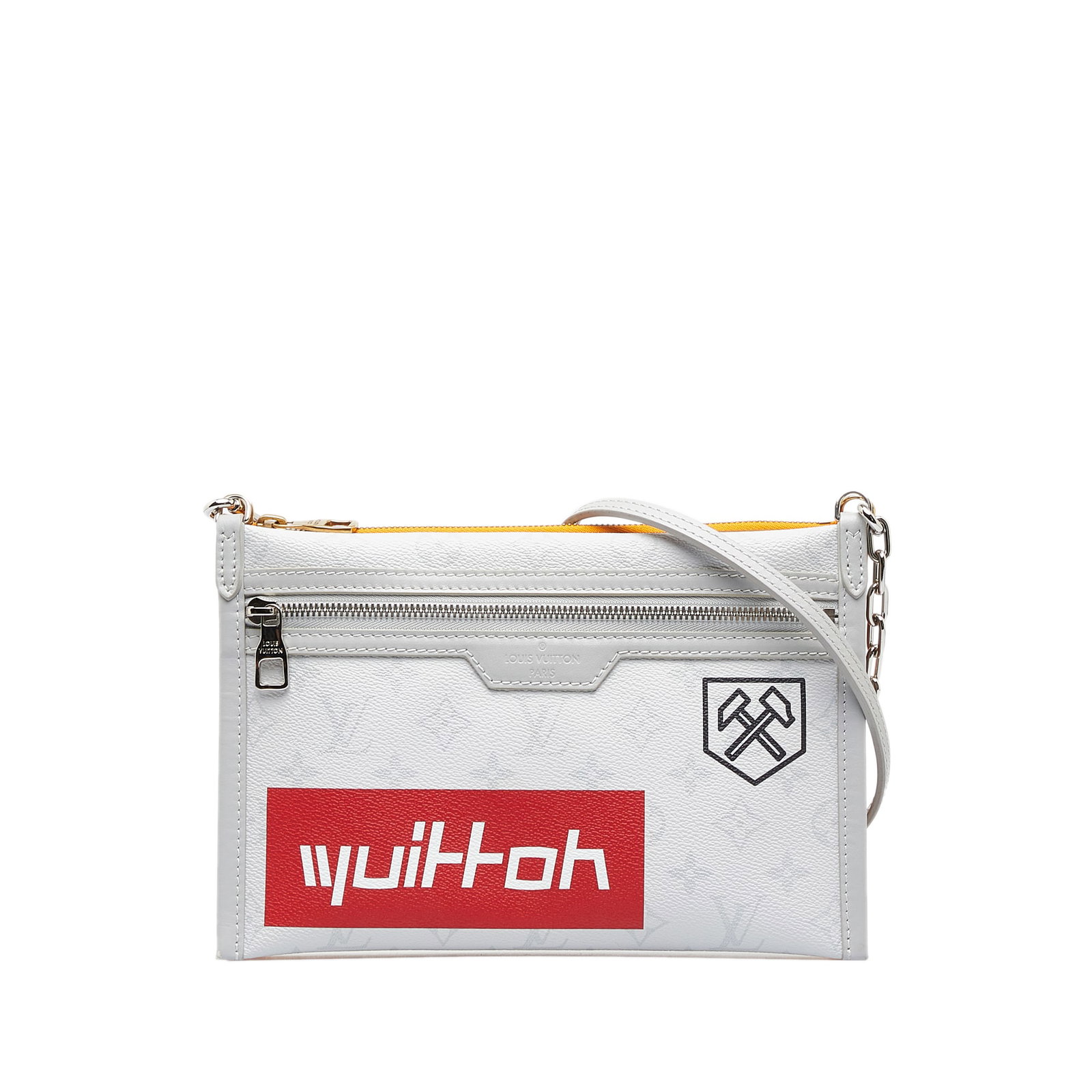 Louis Vuitton Monogram Antartica Double Flat Messenger Crossbody Bag Gray: Louis Vuitton Monogram Antartica Double Flat Messenger Crossbody Bag Gray The Louis Vuitton Monogram Antartica Double Flat Messenger is a stylish crossbody bag crafted from durable monogram canvas wit
