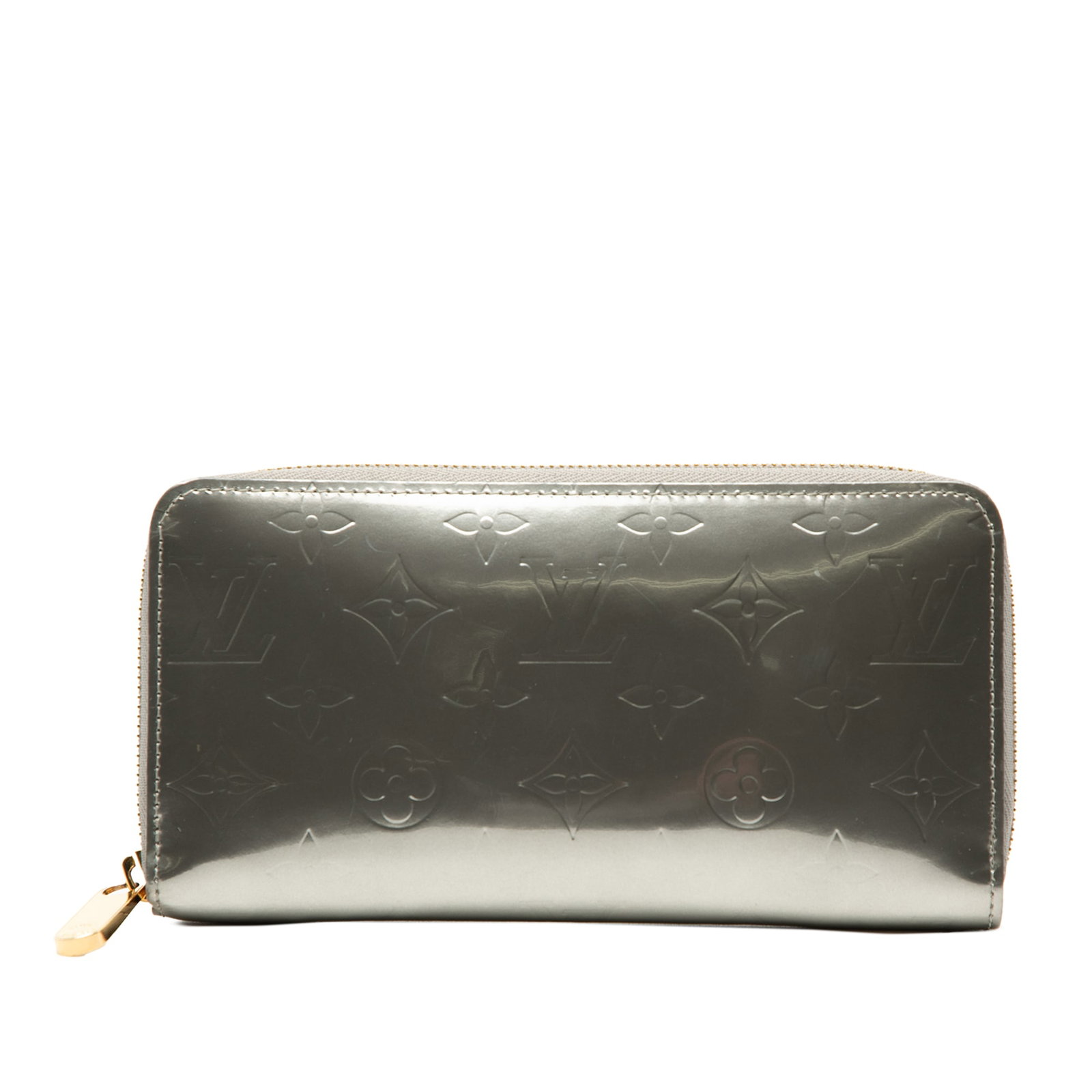 Silver Monogram Vernis Leather Zippy Long Wallet by Louis Vuitton: Silver Monogram Vernis Leather Zippy Long Wallet by Louis Vuitton This Louis Vuitton Monogram Vernis Zippy Long Wallet features a silver-toned monogram vernis leather exterior with a zip-around closur
