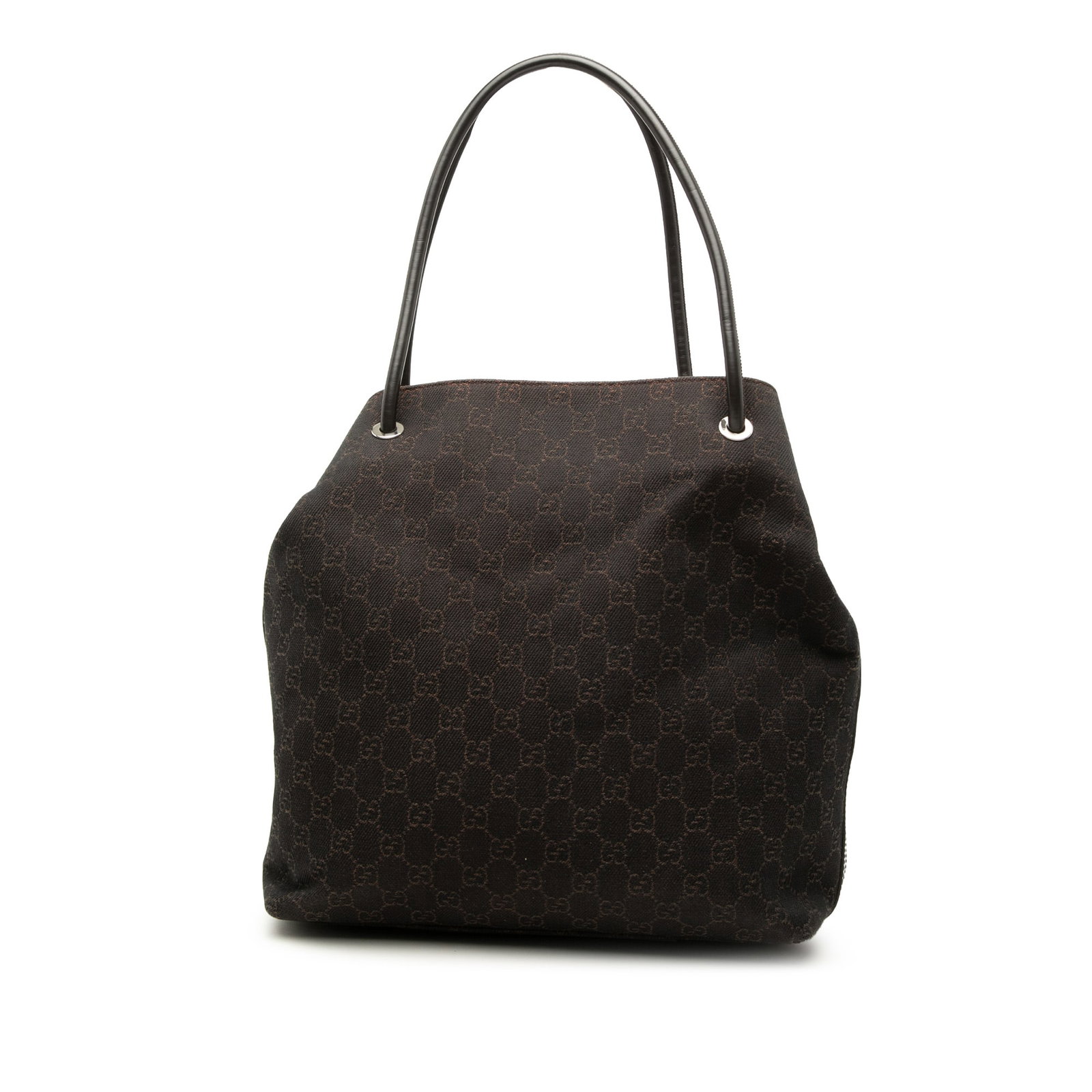 Gucci Gifford Tote Bag in GG Denim with Leather Handles: Gucci Gifford Tote Bag in GG Denim with Leather Handles Gucci GG Denim Gifford tote bag with a denim body, rolled leather handles, an open top, and an interior zip pocket. Made in Italy. Condition AB 