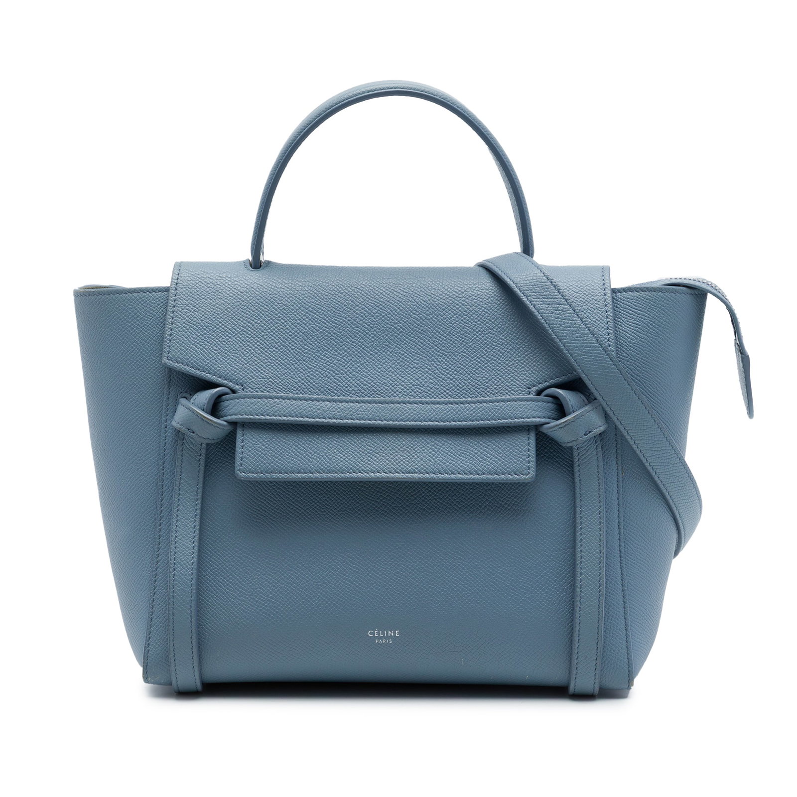 Celine Micro Belt Bag Blue Grained Calfskin Leather (1 of 6)