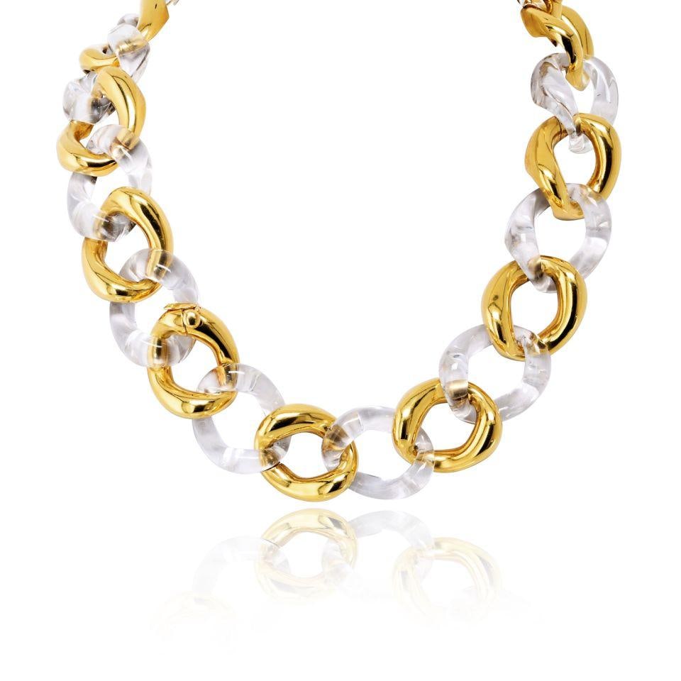 18K Yellow Gold Crystal Necklace by Seaman Schepps (1 of 8)