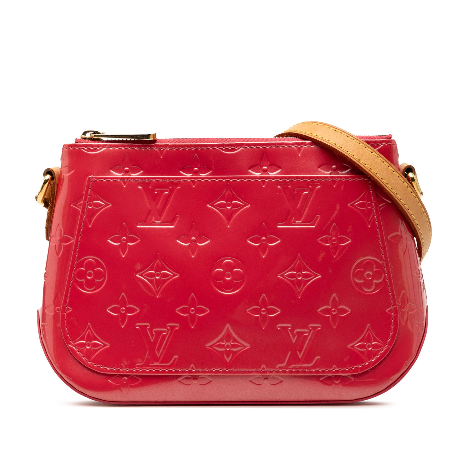 Louis Vuitton Minna Street pink Vernis leather bag: Louis Vuitton Minna Street pink Vernis leather bag This Louis Vuitton Monogram Vernis Minna Street bag is crafted from monogram vernis leather in pink and features a flat vachetta leather strap. The d