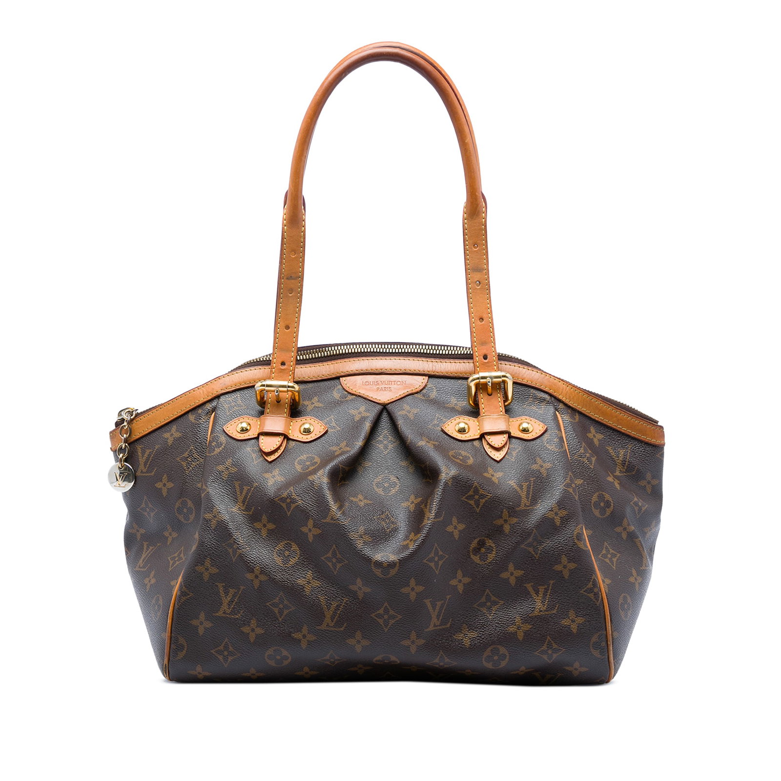 Louis Vuitton Tivoli GM Monogram Canvas Shoulder Bag: Louis Vuitton Tivoli GM Monogram Canvas Shoulder Bag Louis Vuitton Monogram Tivoli GM handbag crafted with a monogram canvas body, vachetta leather trim, and adjustable rolled vachetta leather straps.