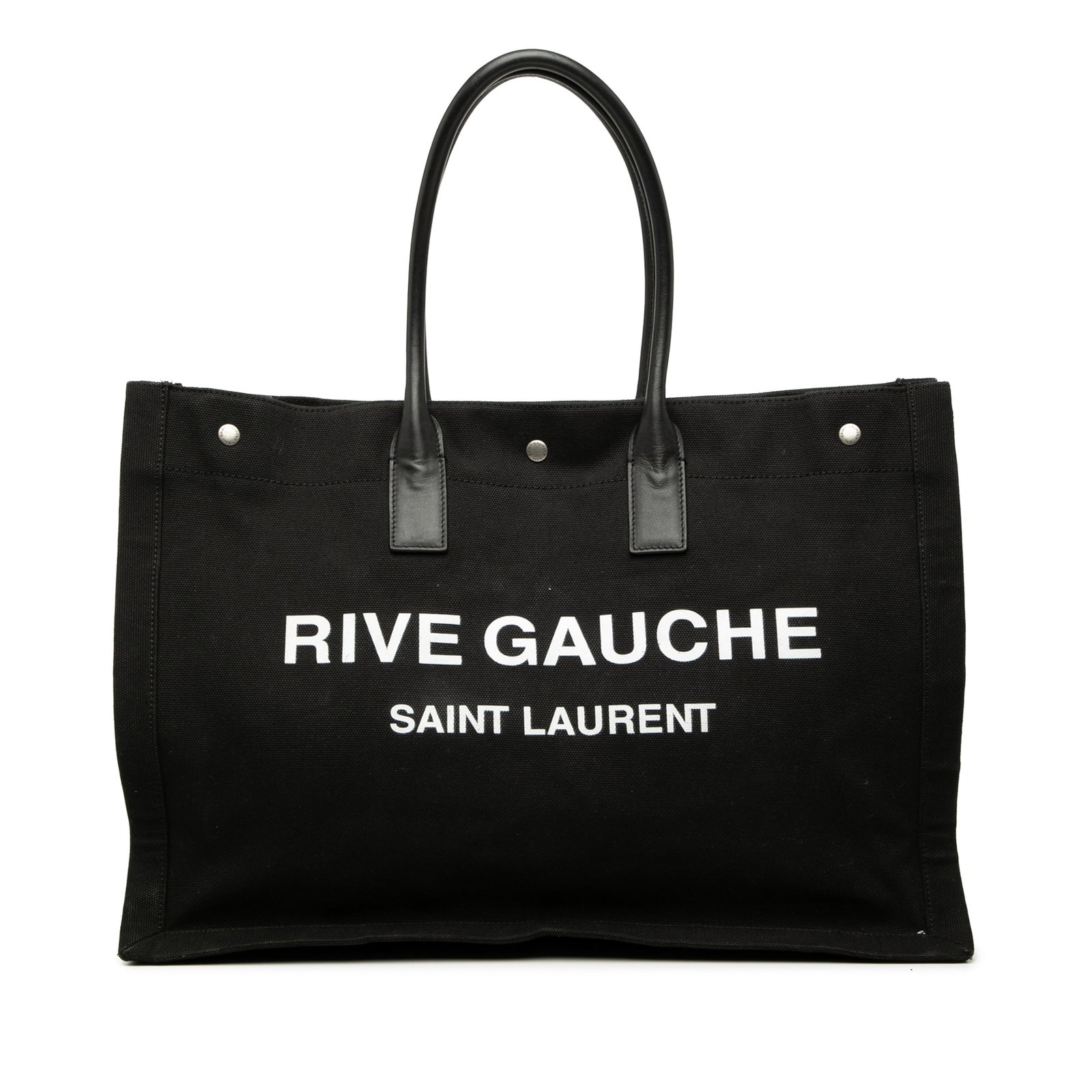 Saint Laurent Rive Gauche Large Canvas Tote Bag Black (1 of 7)