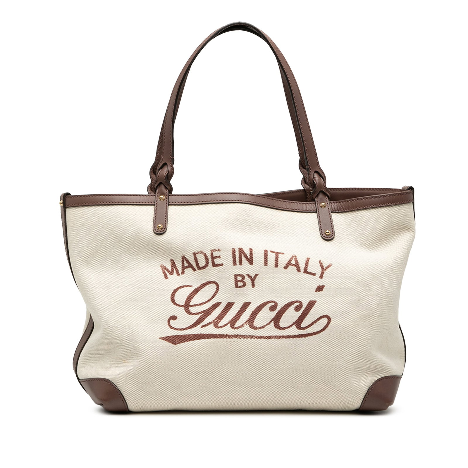 Gucci Canvas Craft Tote Medium with Leather Trim and Pouch (1 of 8)