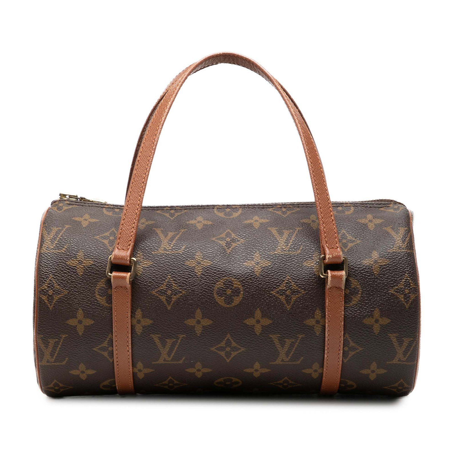 Louis Vuitton Papillon 26 Monogram Canvas Handbag: Louis Vuitton Papillon 26 Monogram Canvas Handbag Louis Vuitton Monogram Papillon 26 handbag crafted with a monogram canvas body, leather trim, flat leather handles, and a top zip closure. Condition i