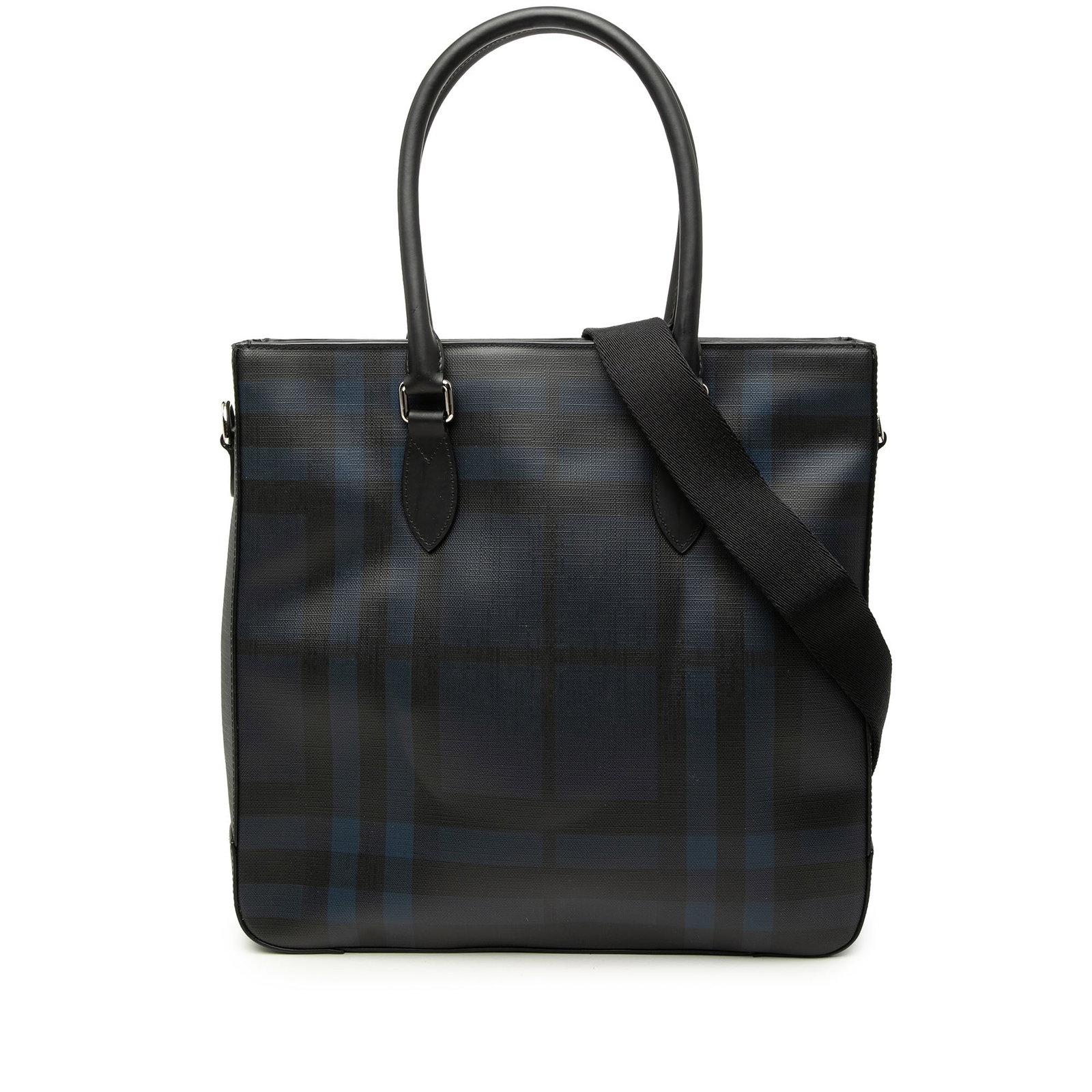 Burberry Kenneth Satchel in Blue London Check Coated Canvas (1 of 6)