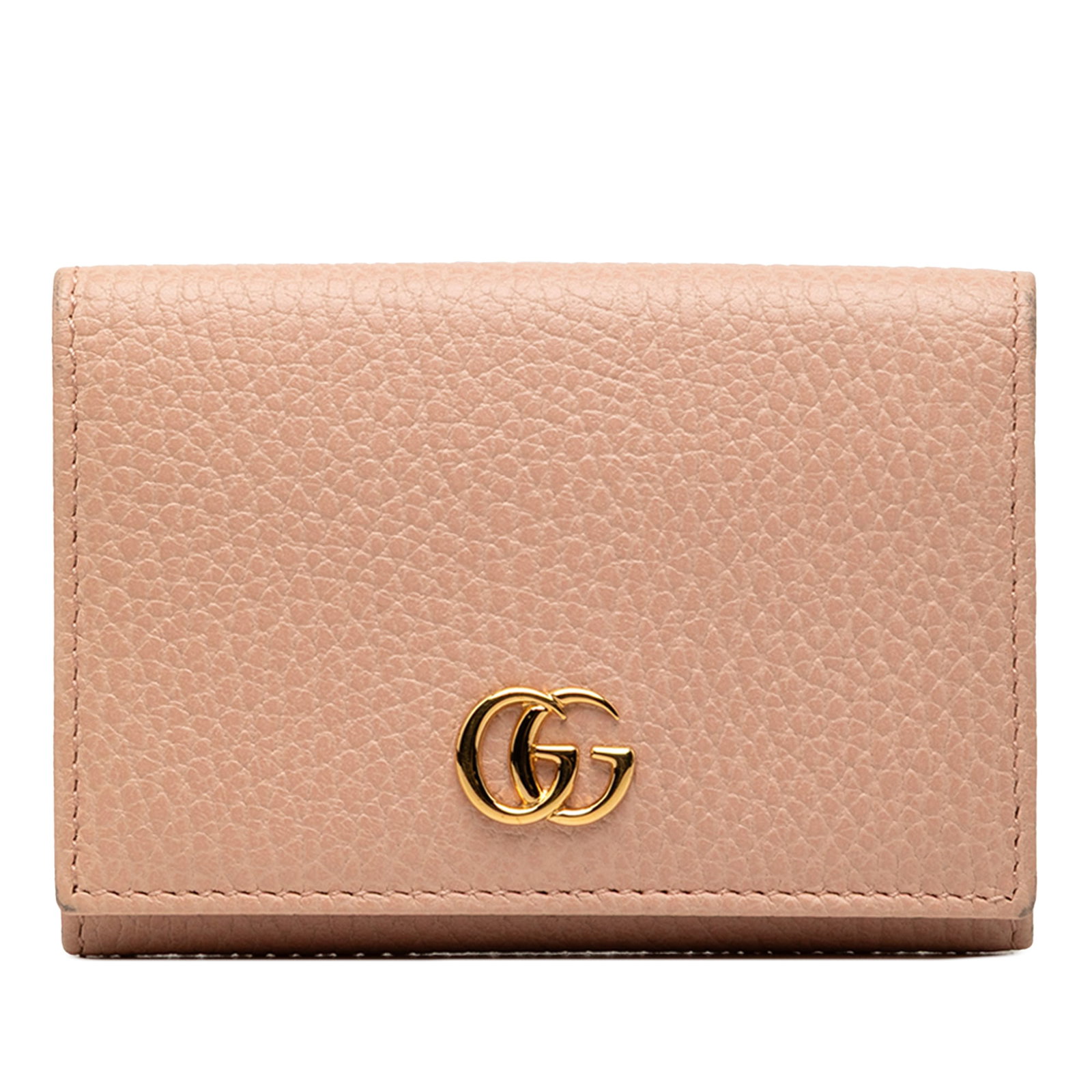 Gucci GG Marmont leather card holder with flap: Gucci GG Marmont leather card holder with flap Gucci GG Marmont Calfskin Card Case in brown leather, made in Italy. This compact SLG features a front flap and interior slip pockets. Includes one dust 