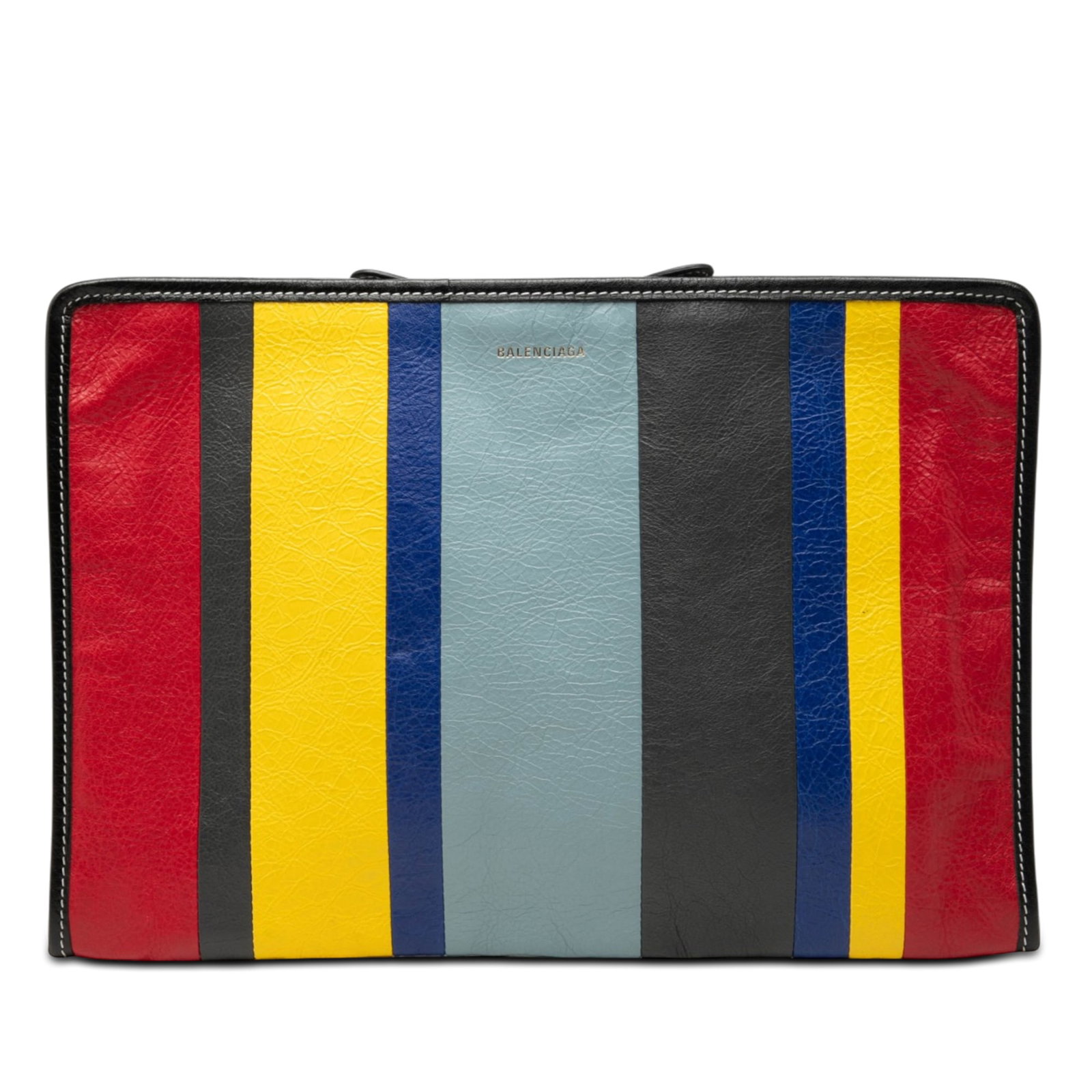 Balenciaga Bazar Striped Lambskin Leather Clutch Bag (1 of 6)