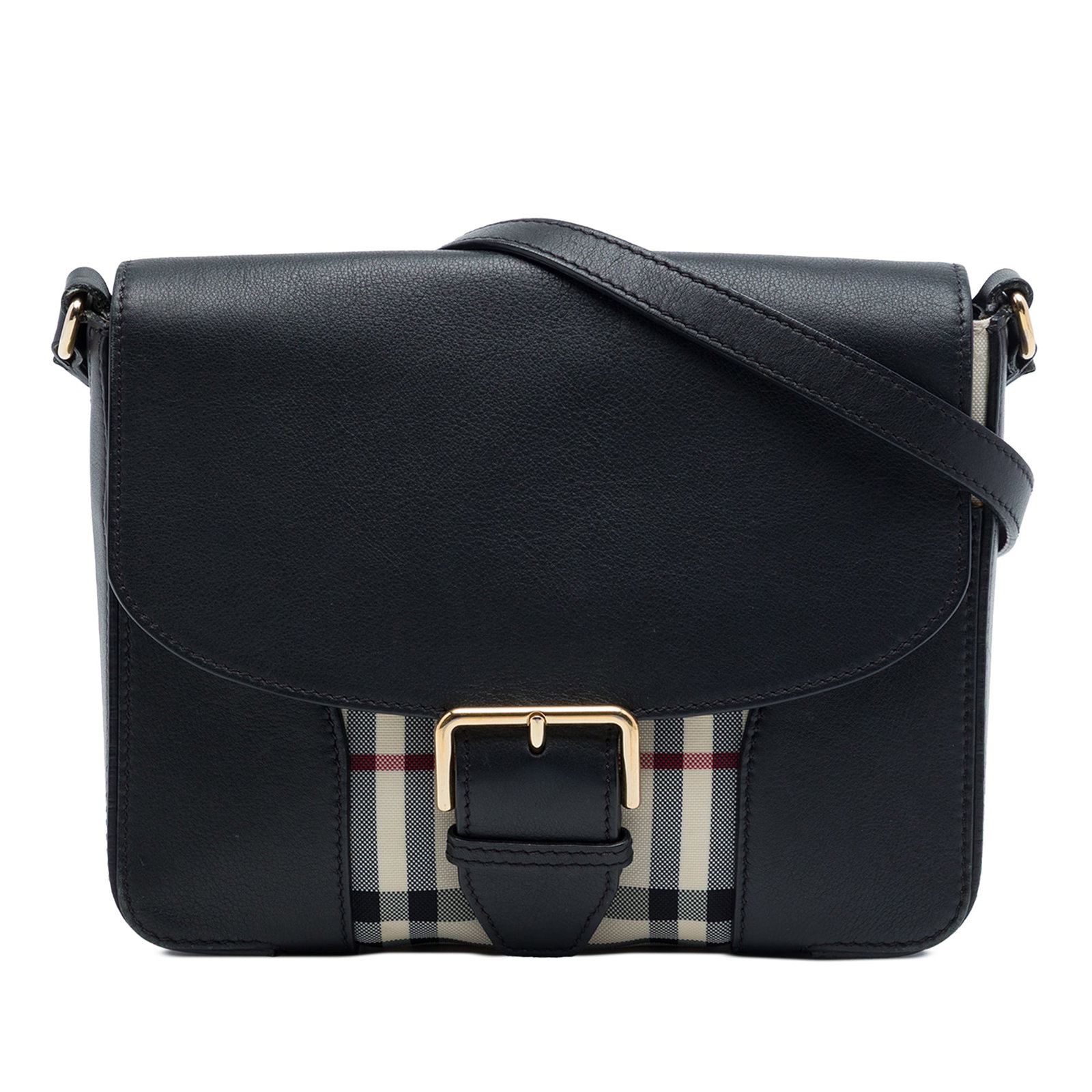Burberry Dickens Small Crossbody Bag Haymarket Check Nylon Leather (1 of 6)