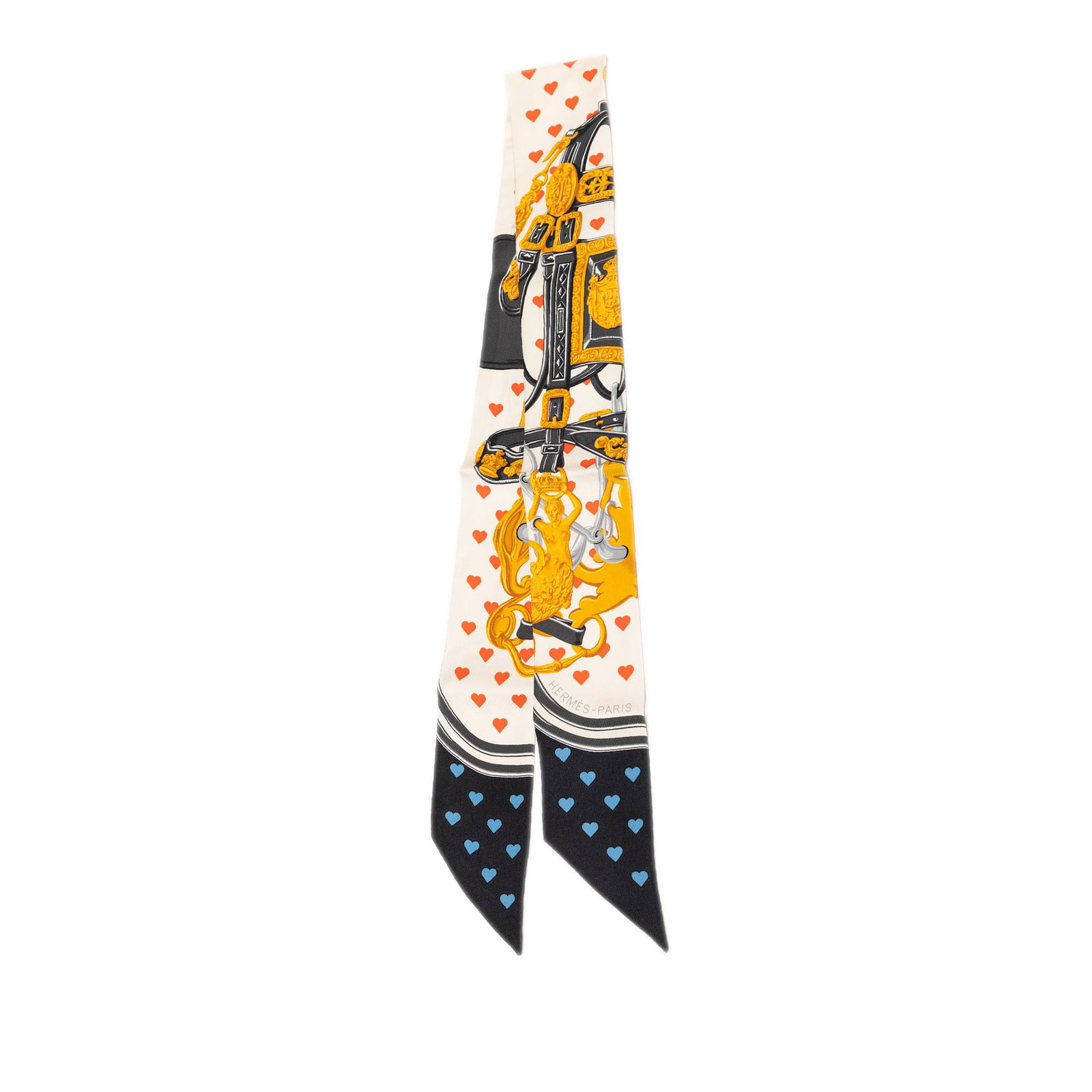 Hermes Brides de Gala Love Silk Twilly White Scarf (1 of 4)