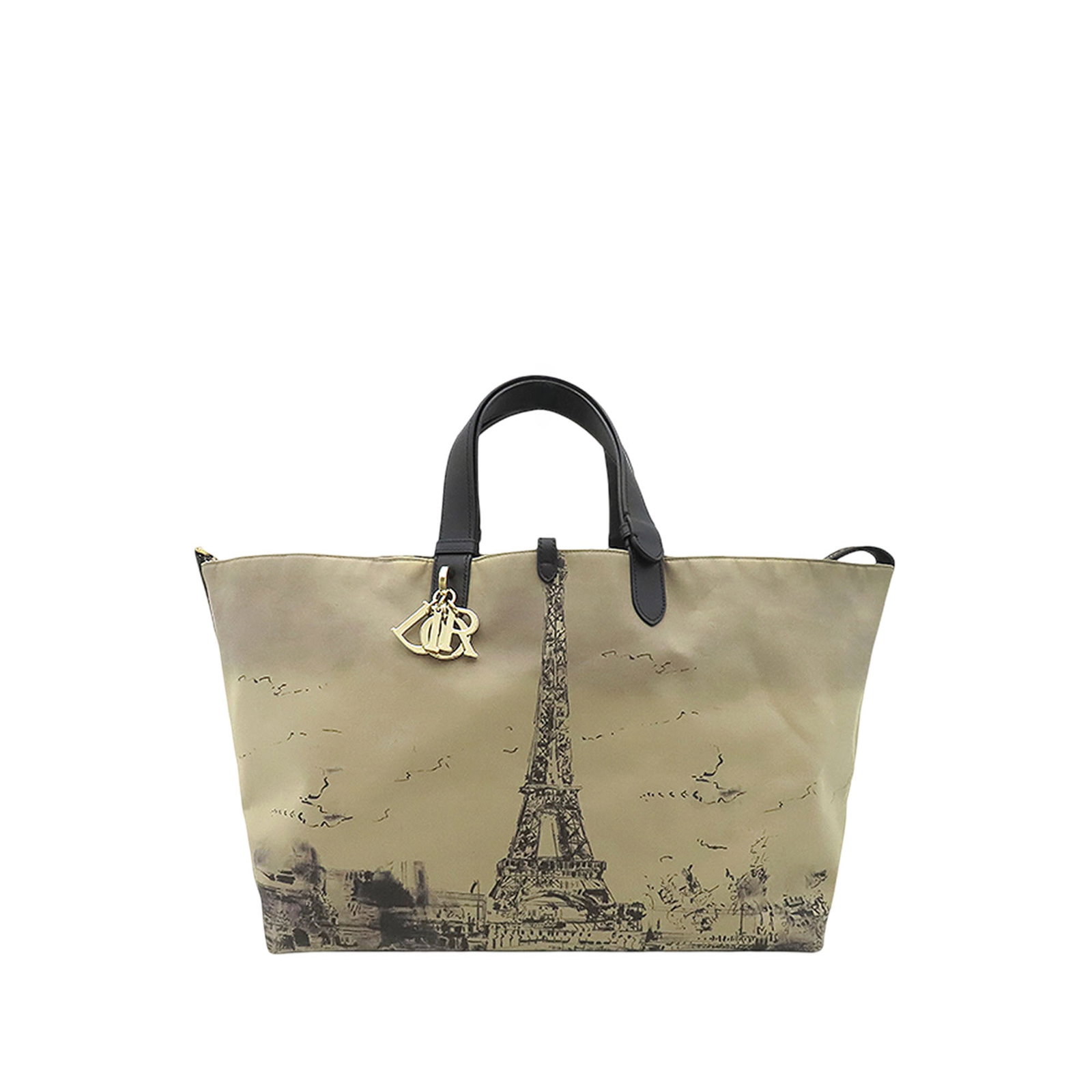 Dior Toujours Large Eiffel Tower Canvas Tote Bag: Dior Toujours Large Eiffel Tower Canvas Tote Bag Large Dior Toujours tote in printed canvas with flat leather handles, an open top with a flat strap and clasp closure, and an included zip pouch. Made 