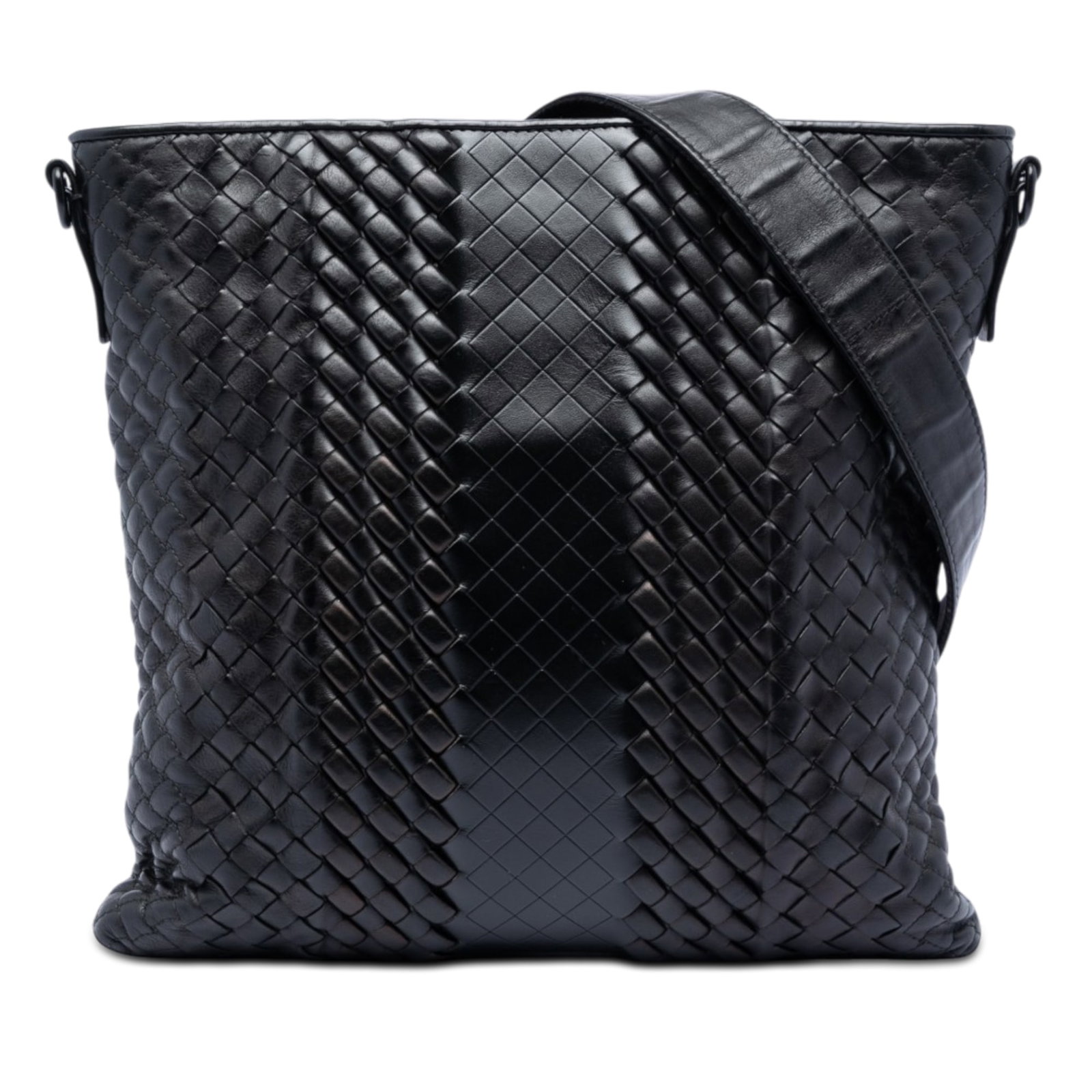 Bottega Veneta Imperatore woven leather crossbody bag black: Bottega Veneta Imperatore woven leather crossbody bag black Bottega Veneta Leather Intreccio Imperatore Crossbody in black woven nappa leather. This crossbody bag features an adjustable flat leather s