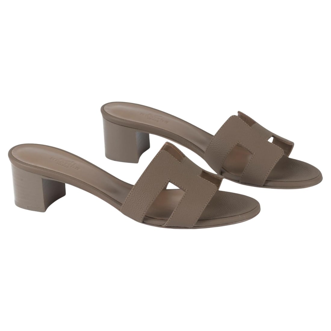 Hermes Oasis Sandal 37 Etoupe Epsom with Box Dustcovers (1 of 9)