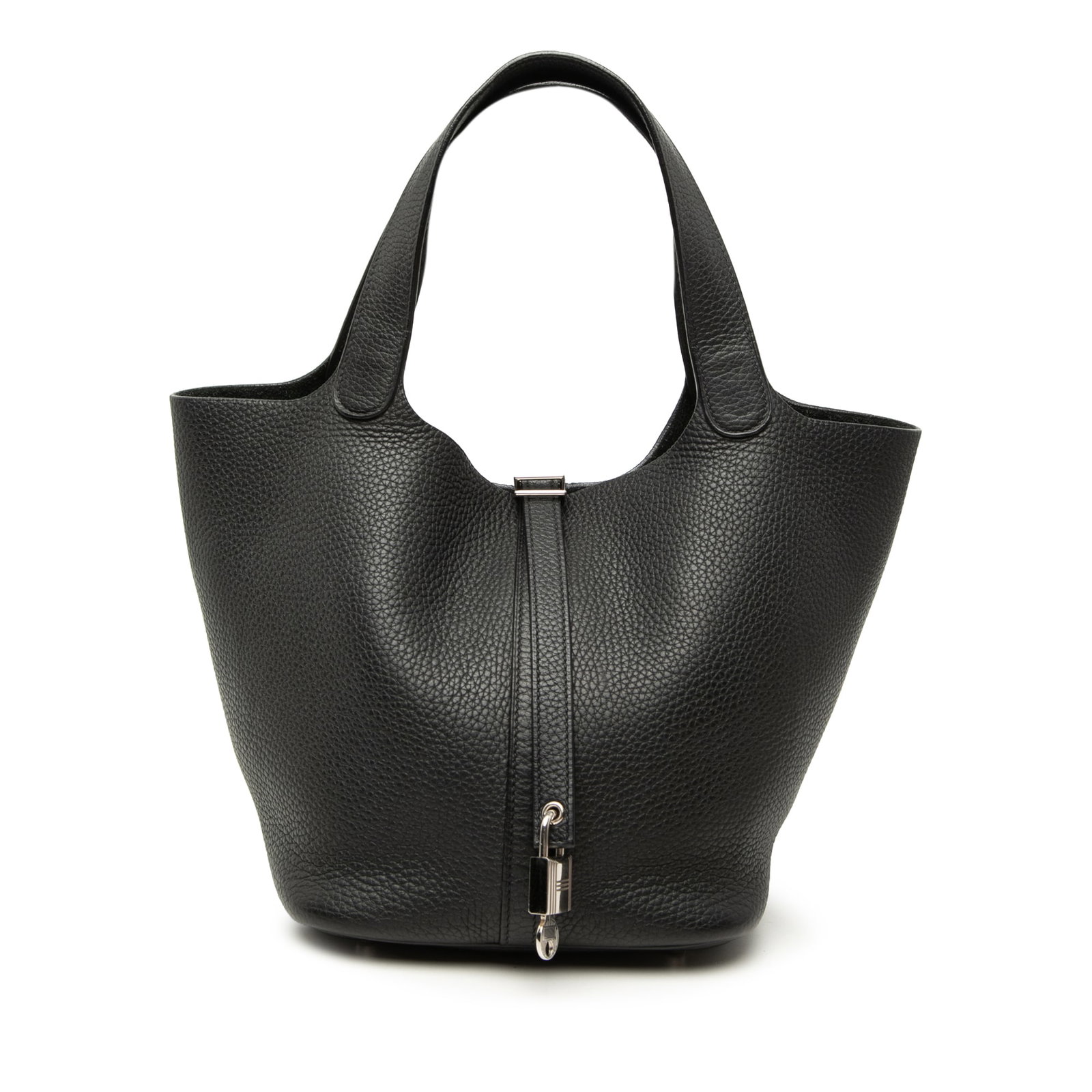 Hermes Picotin Lock 22 Clemence Leather Handbag Noir (1 of 8)
