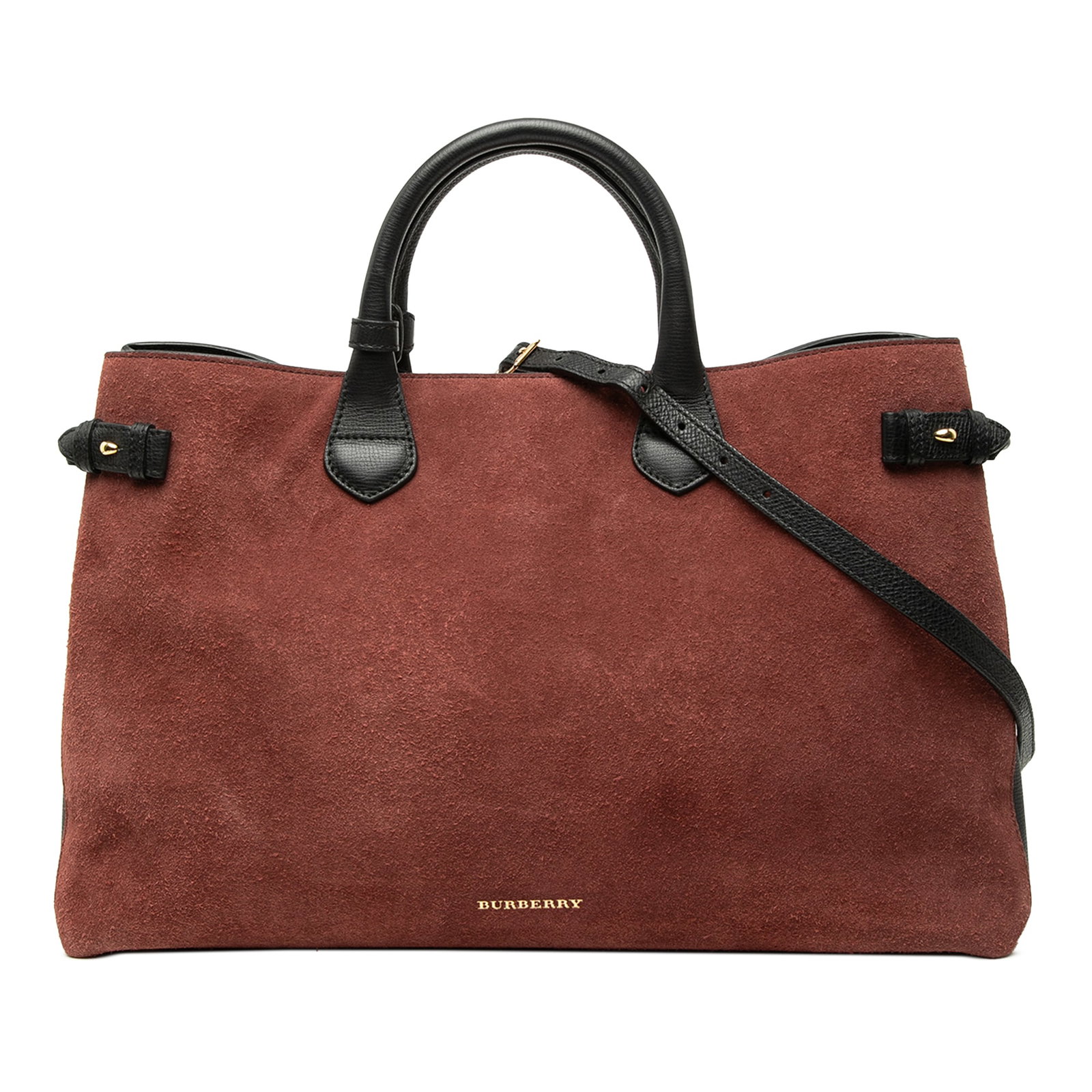 Burberry Banner Satchel Large Suede Calfskin Red Bag (1 of 6)