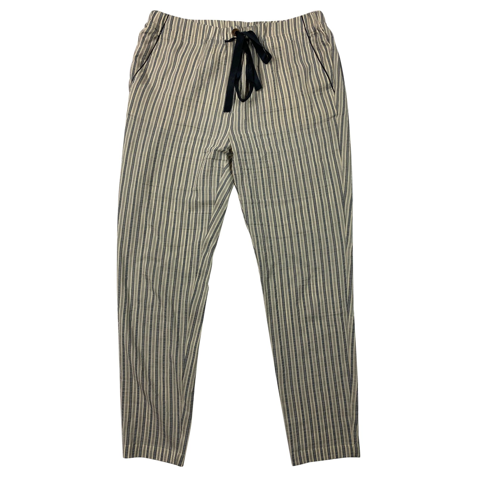 Giada Forte straight leg pants in navy striped fabric (1 of 9)