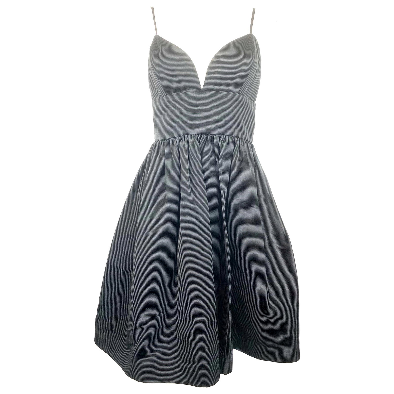 Bill Blass Size 8 Black Midi Babydoll Dress (1 of 10)