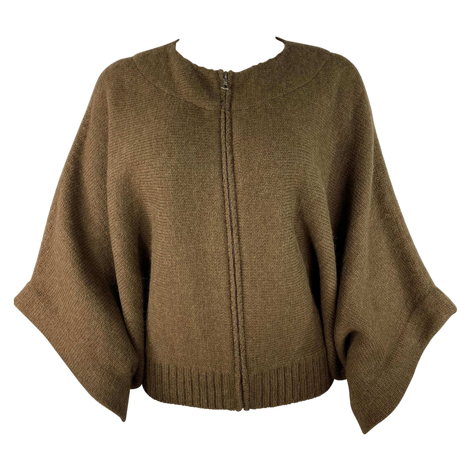 Dries van Noten Wool Crewneck Zip Sweater Brown Medium (1 of 7)