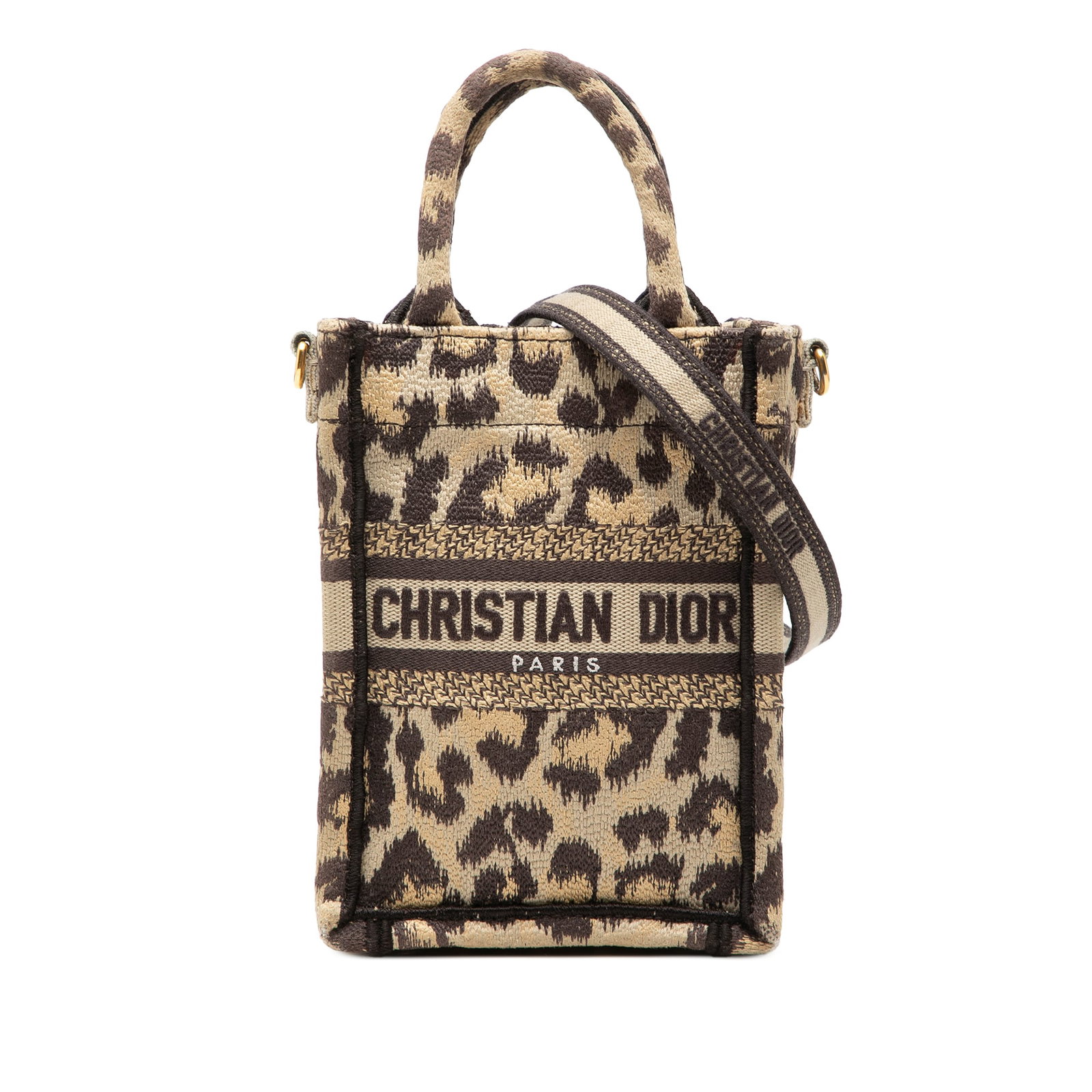 Dior Mizza Mini Leopard Book Tote with Shoulder Strap (1 of 10)