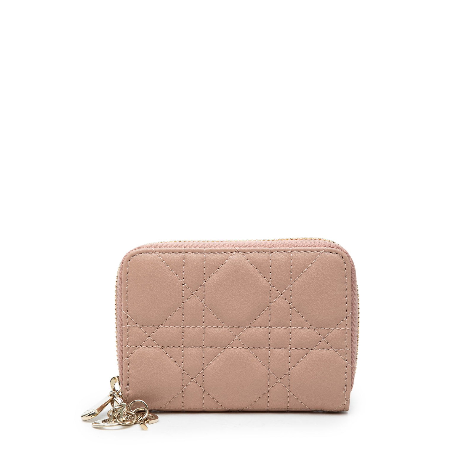 Dior Lady Dior Voyageur Small Lambskin Coin Pouch Brown (1 of 7)