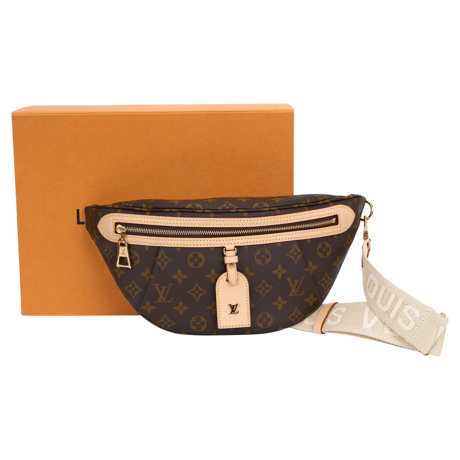 Louis Vuitton Monogram High Rise Bumbag with Leather Accents: Louis Vuitton Monogram High Rise Bumbag with Leather Accents Elevate your accessory game with the Louis Vuitton Monogram High Rise Bumbag. This stylish belt bag is expertly crafted from Louis Vuitton'