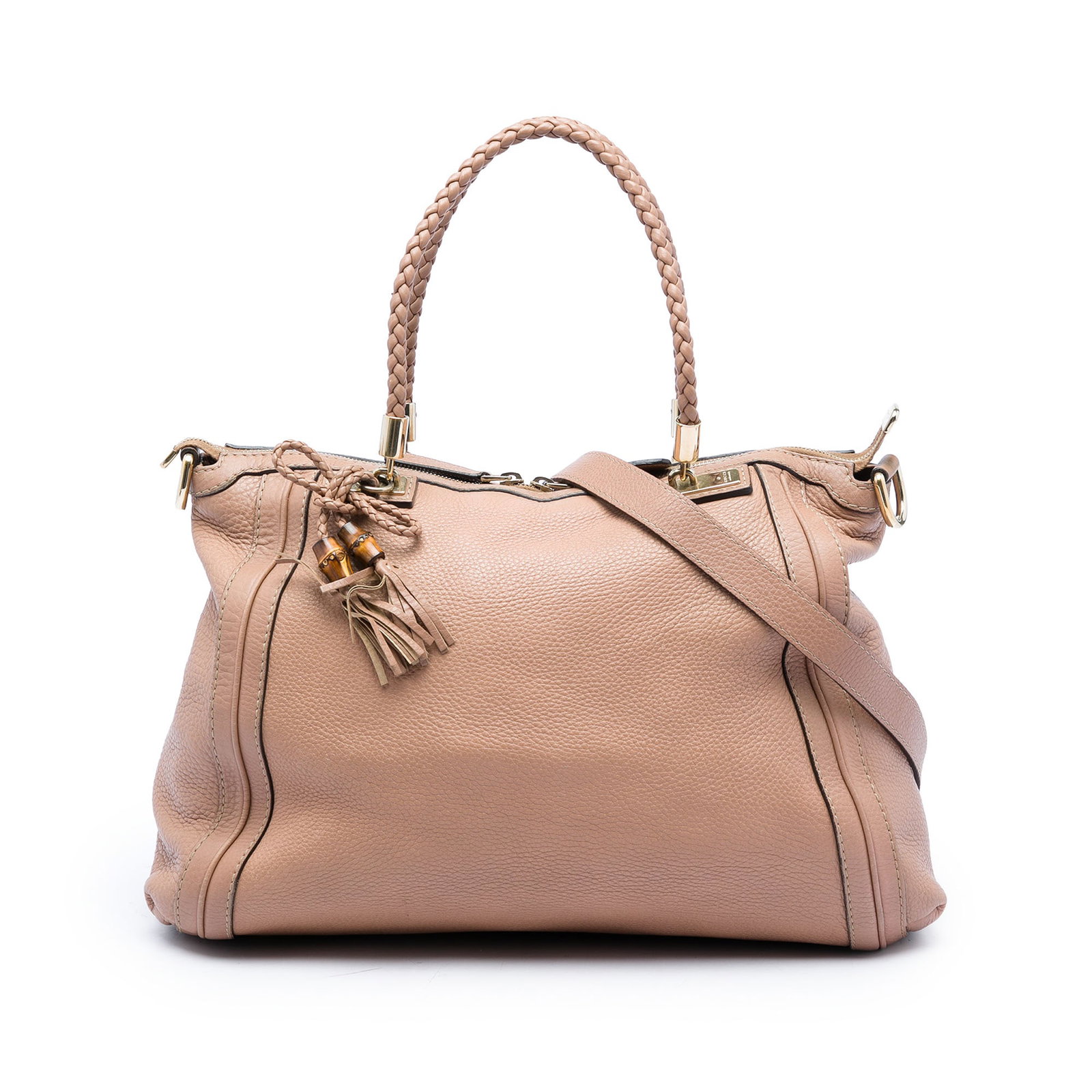 Gucci Bella Convertible Tote Brown Calfskin Leather Bag (1 of 6)