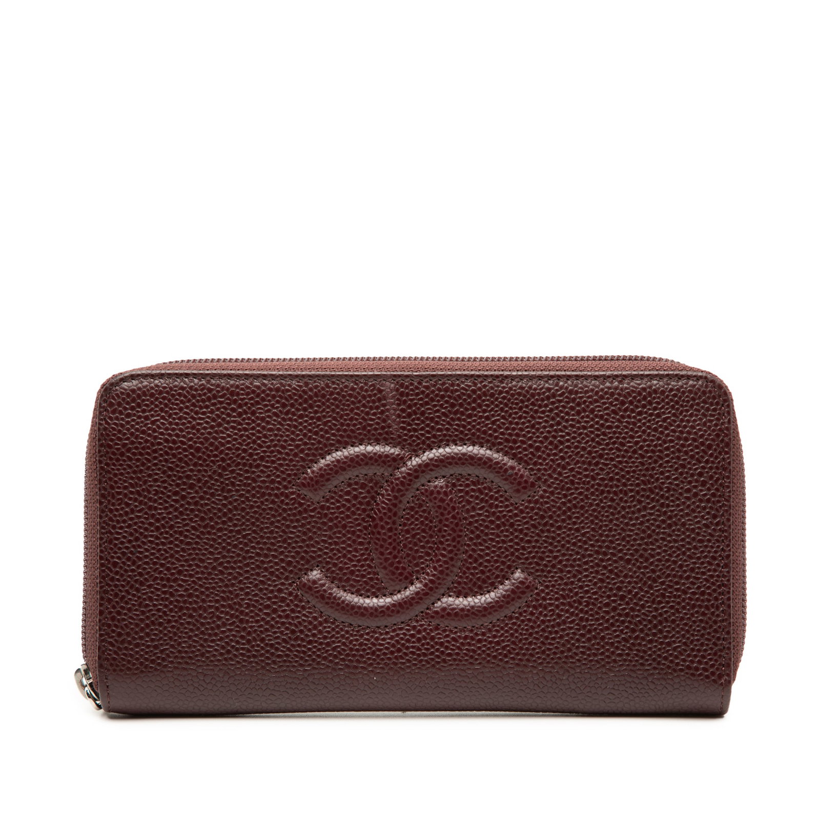 Red Caviar Leather Zip Wallet by Chanel CC Long Style: Red Caviar Leather Zip Wallet by Chanel CC Long Style This Chanel CC Caviar Zip Around Wallet features a durable caviar leather exterior in red, complemented by a zip-around closure for secure storage
