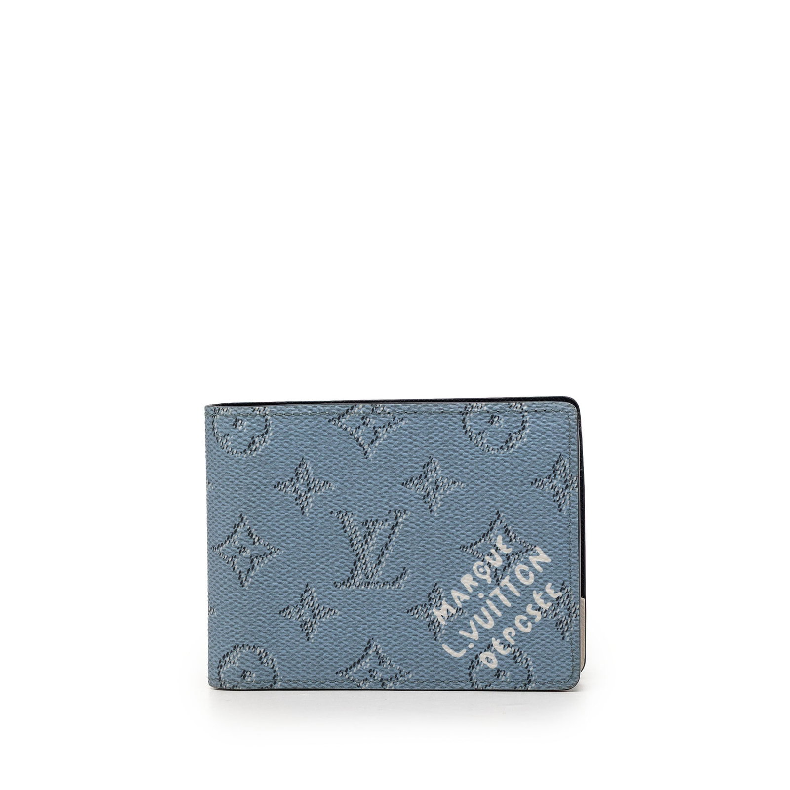Louis Vuitton Monogram Heritage bifold wallet blue fabric (1 of 6)