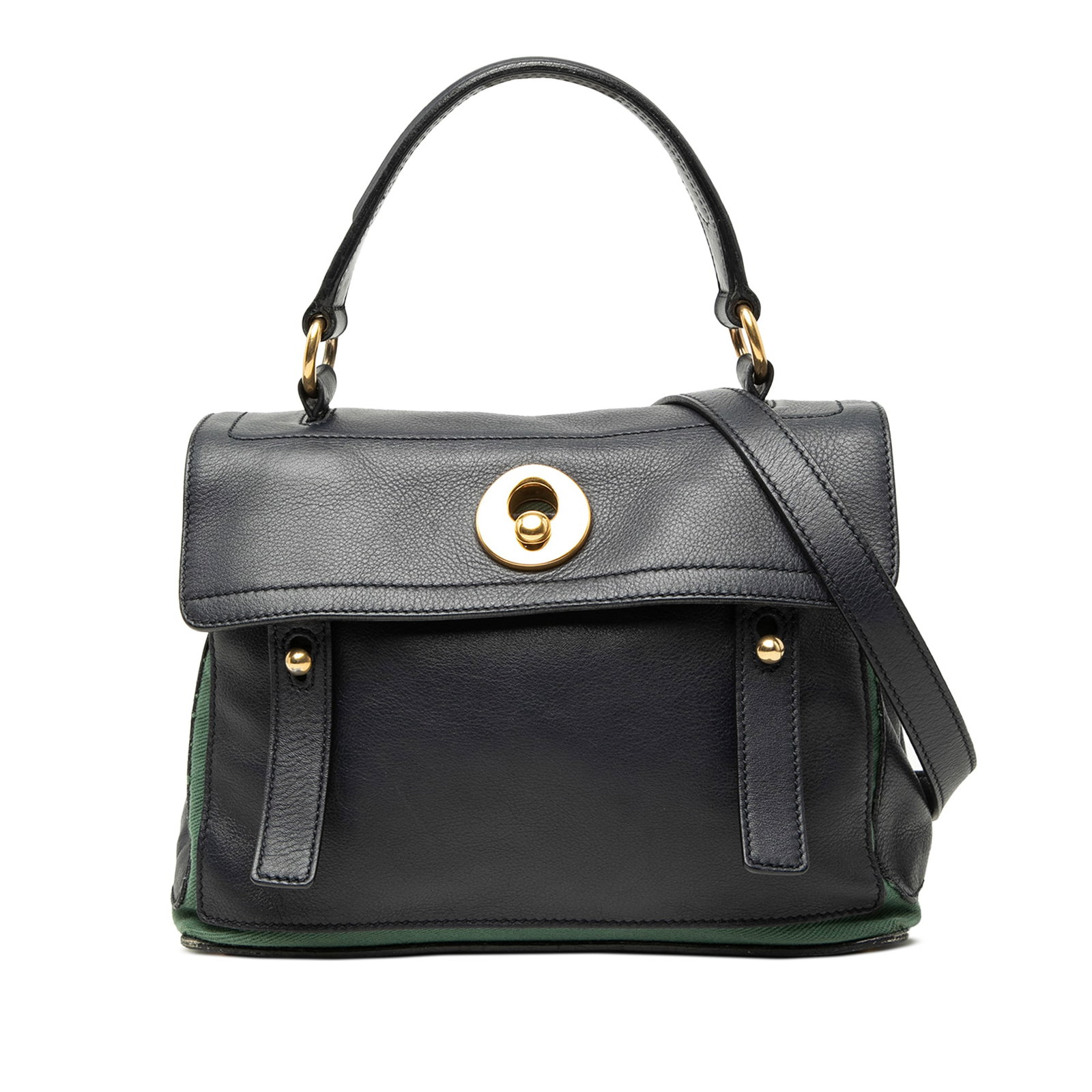 Saint Laurent Muse Two Small Leather Satchel Bag Black: Saint Laurent Muse Two Small Leather Satchel Bag Black Saint Laurent Muse Two small satchel crafted in leather with canvas trim. This bag features a flat leather top handle, a detachable flat leather 